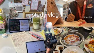 a study vlog 📓💌 matcha, studying at library, weekends, grind