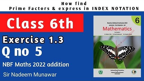 Class 6 Exercise 1.3 Q no 5 NBF Maths  Ex 1.3  federal  board New Book 2022  Sir Nadeem Munawar