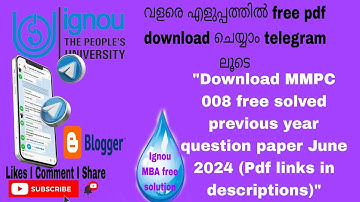 Mmpc 008 free solved previous year question paper pdf links in description