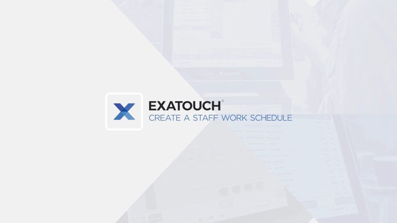 Exatouch POS: Create a Staff Work Schedule - YouTube