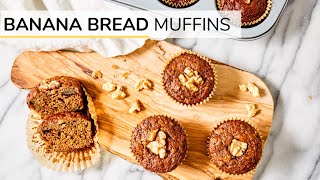 BANANA BREAD MUFFINS | easy healthy recipe