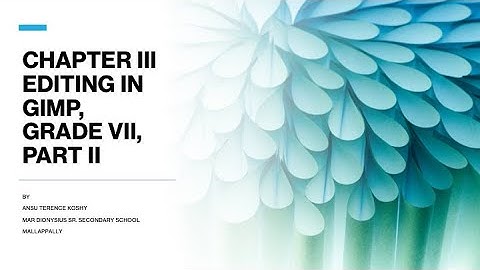 Chapter 3, Editing in GIMP, Class VII, Part 2