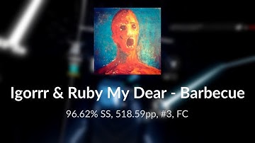 Beat Saber | Barbecue - Igorrr & Ruby My Dear | 96.62% SS, 518.59pp, #3, FC