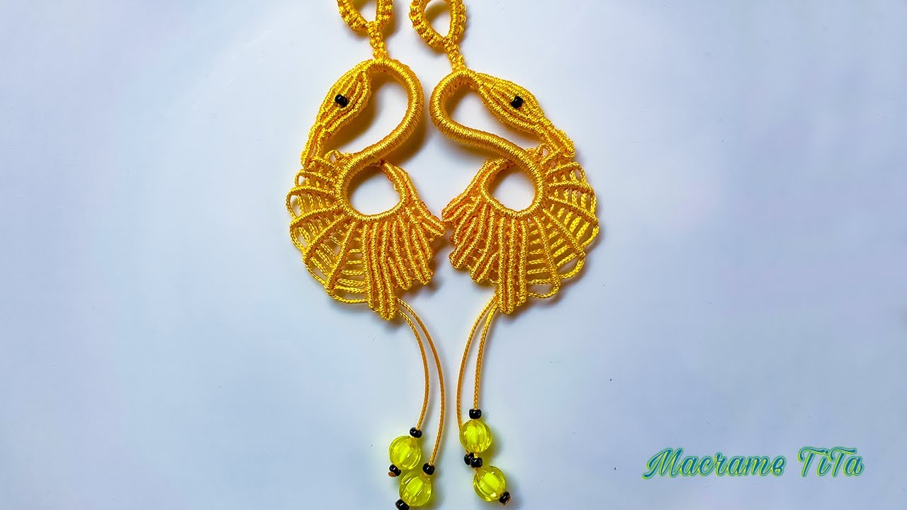 Macrame tutorial - How to make a swan keychain | Macrame Tutorial Flamingo Keychain ( part 2: left)