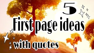 first page ideas with quotes| first page ideas for sketchbook| bullet journal ideas| Part 9