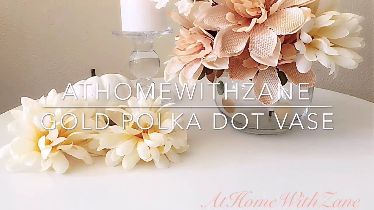 DIY Kate Spade "Inspired" Gold Polka Dot Vase YouTube
