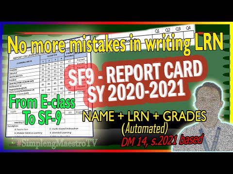 NO MORE MISTAKES IN WRITING LRN | SF9 REPORT CARD | DM.14, 2021-based | Download link at description