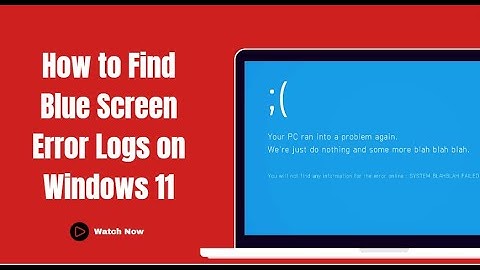 How to Find Blue Screen Error Logs on Windows 11