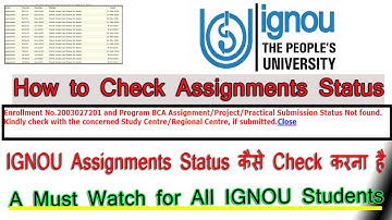 IGNOU Assignments Status Updated | How to Check IGNOU Assignments Status