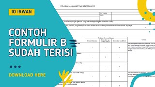 Contoh Formulir B Observasi Kinerja Guru Yang Sudah Terisi