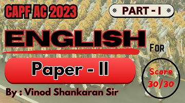 CAPF AC 2023 |PAPER II|  ENGLISH GRAMMAR REVISION THROUGH PYQS || PART I || #capfac2023 #capf2023