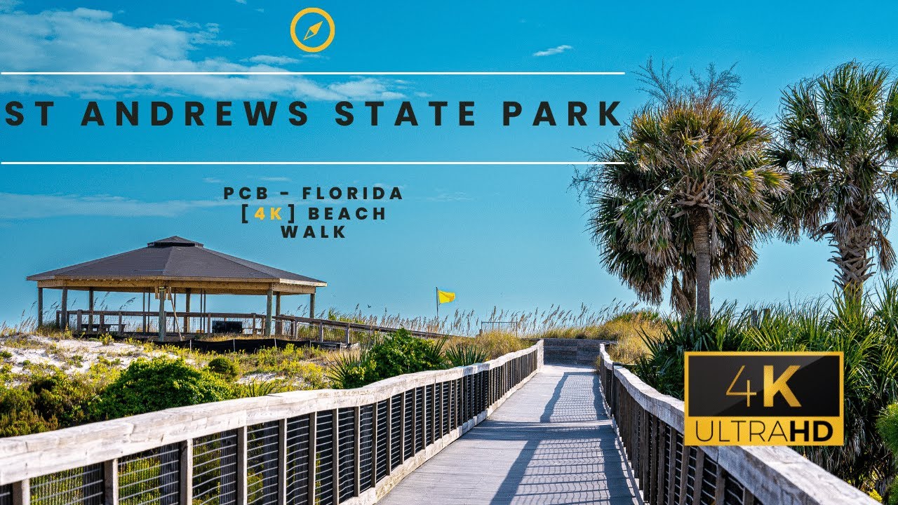 [4K] BEACH WALK Panama City Beach Florida St Andrew's State Park
