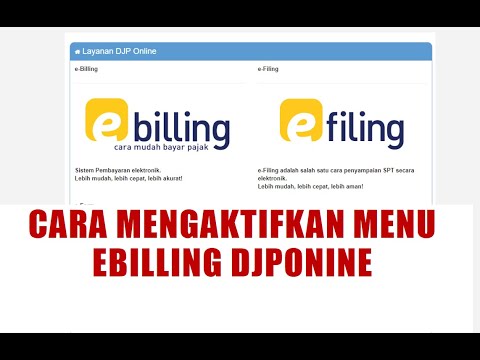 Cara mengaktifkan menu ebilling djponline