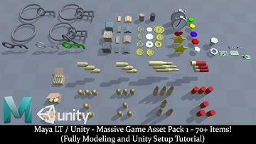 Maya LT / Unity - Massive Game Asset Pack 1 - 70+ Items! (Fully Modeling and Unity Setup Tutorial)