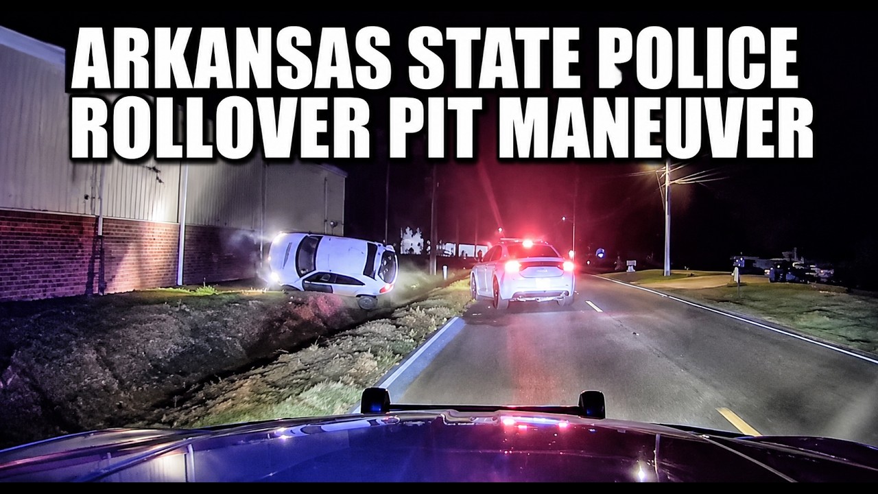 100 MPH High Speed Pursuit and ROLLOVER  by Mighty Arkansas State Police 😱