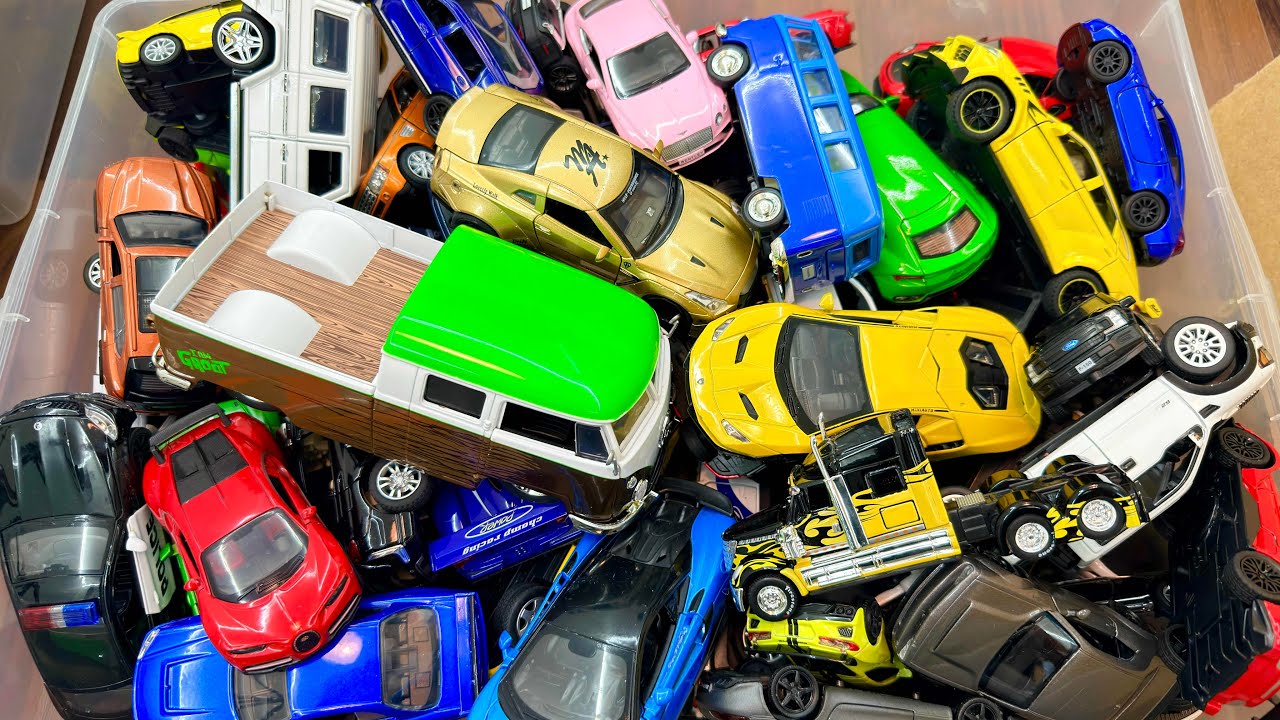 Huge Collection of Model Cars Inside the Box: SUVs, Sedans, Sports Cars, Pickup Trucks and etc