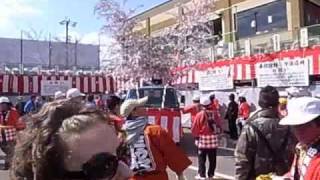 田縣神社で外国人女性が思わず