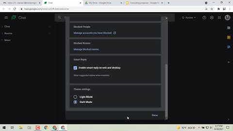 Dark mode for Google Chat on web