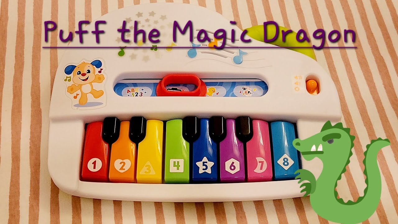 Puff the Magic Dragon on a kids toy piano