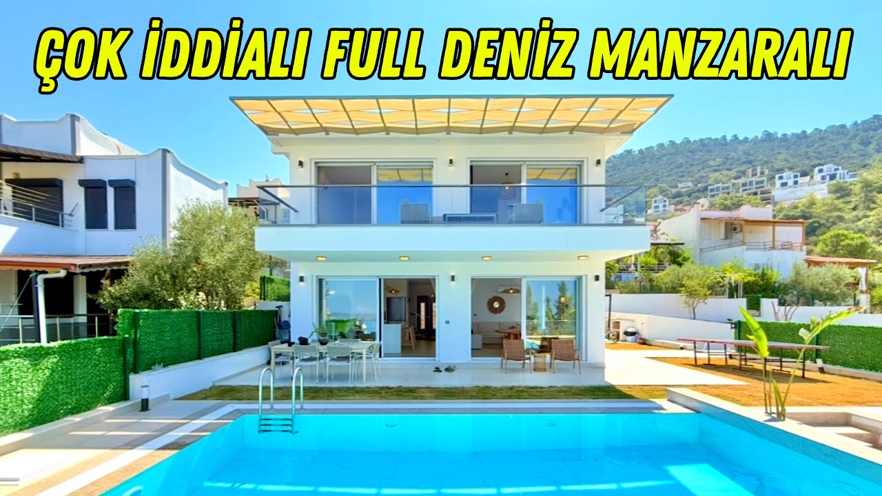 ‼️SATILDI‼️Didim Akbükte 720m2 Kapanmaz Deniz Manzaralı Full Eşyalı Sıfır Satılık Villa
