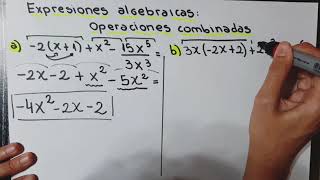 Expresiones algebraicas: operaciones combinadas