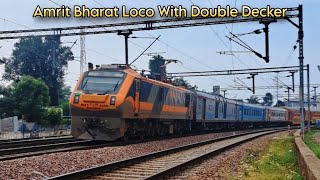 Rare Sight - 30188 Amrit Bharat Modified WAP5 With Jaipur Delhi Double Decker Express