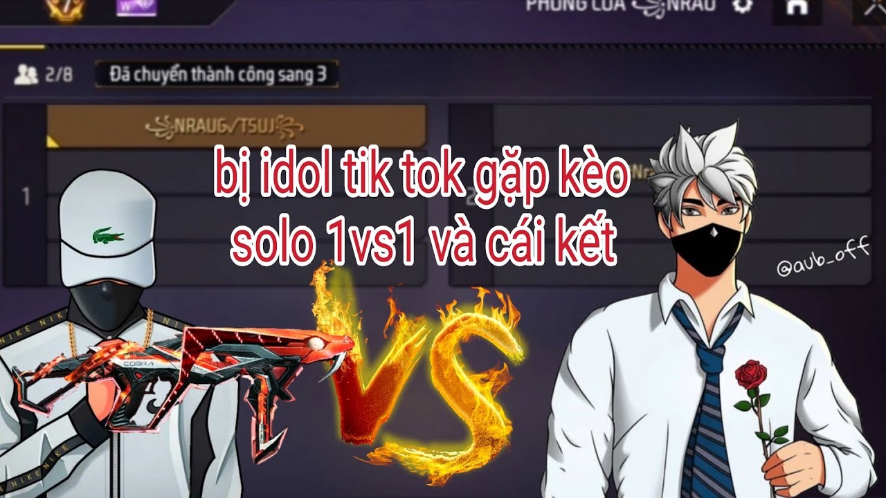Free fire/ khi páo gaming bị idol tik tok gặp kèo solo 1vs1 và cái kết 