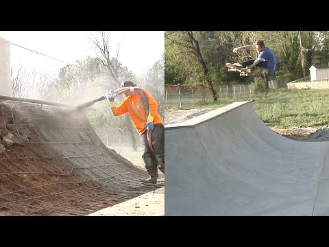 Making A Concrete Ramp At Our DIY Skatepark : Then Skate It