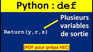 Definition with multiple output variables in Python - HEC prep