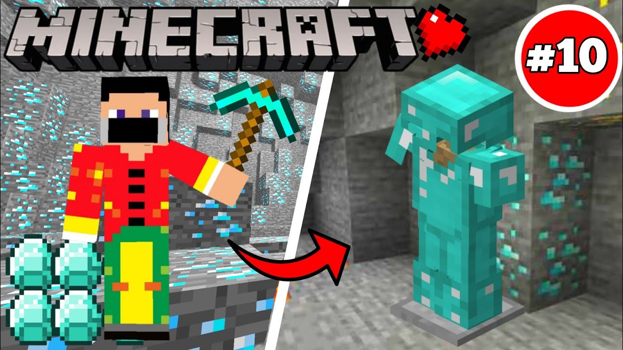FINALLY I MEAD FULLY DIAMOND ARMOUR || MINECRAFT PE GAMEPLAY #10 - YouTube