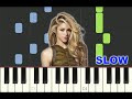 SLOW piano tutorial &quot;WHENEVER, WHEREVER (SUERTE)&quot; by Shakira, 2001, with free sheet music (pdf)