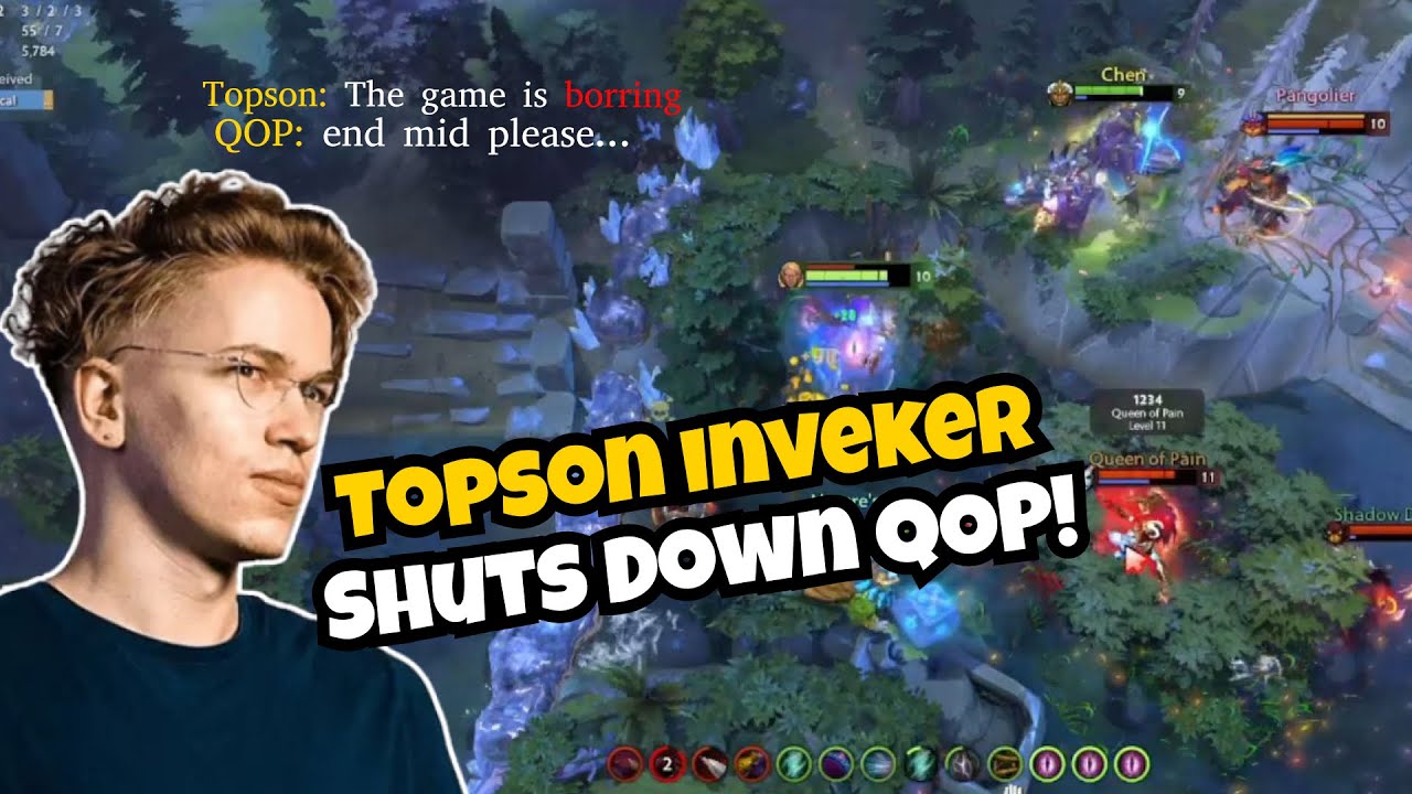 Topson Invoker vs QOP Mid | Hard Lane DOMINATED with Skill 🔥 | Dota 2 Gameplay
