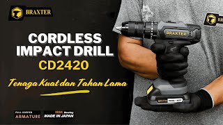 CD2420 BRAXTER CORDLESS IMPACT DRILL: Mesin bor cordless yang baterainya tahan lama!