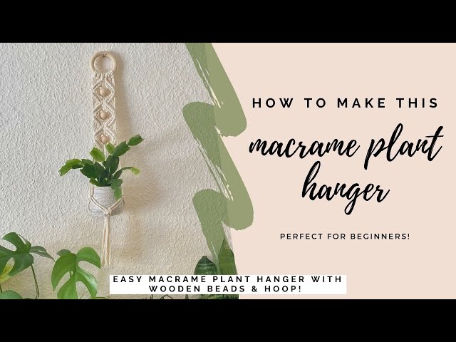 Ewparts Easy Macrame Kits for Adults Beginners Supplier Wood Beads,Rings,Wooden Dowel for Macrame Plant Hangers,Macrame Wall Hanging with Instruction