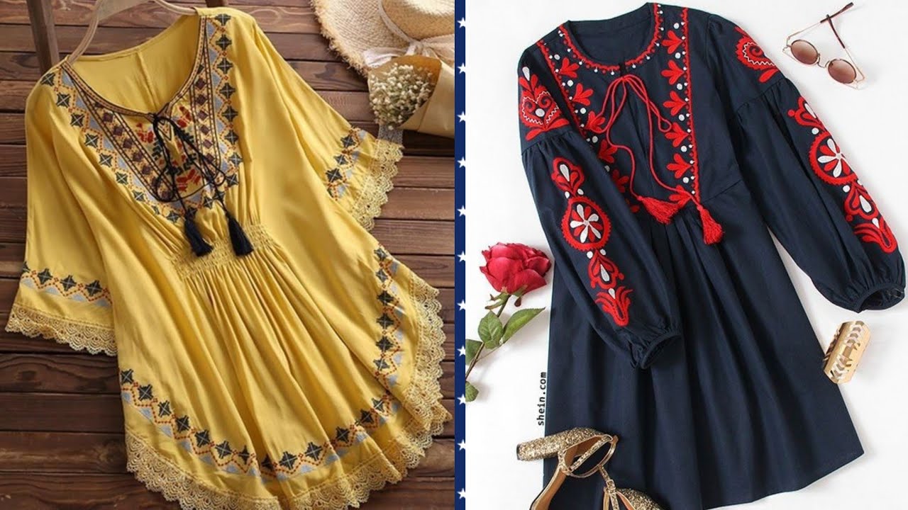 Large Size Summer Women's Retro Long Raglan Sleeves Cotton Embroidered Top