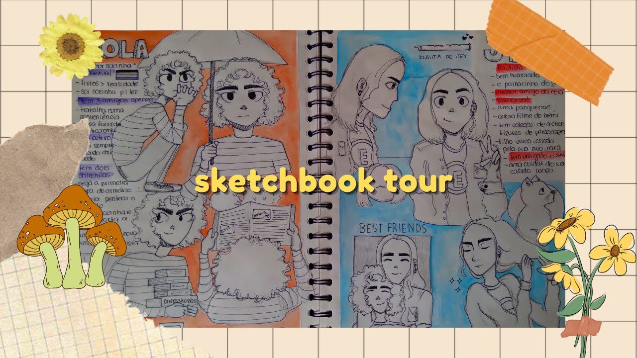 tour pelos meus sketchbooks #1 (2018-2022) 🍄🌱✨
