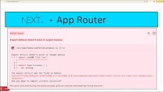 export default doesn&#39;t exist in target module | useswr build error #nextjs