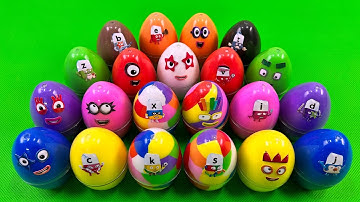 Numberblocks - Looking Mini Dinosaur Eggs CLAY Coloring! Mixing Rainbow CLAY, ASMR