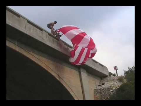 Grant's crazy ultra-low BASE jump into water