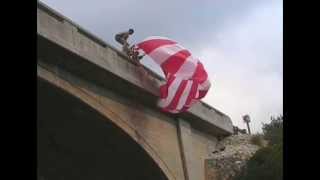 Grant's crazy ultra-low BASE jump into water