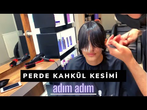 Perde kahkül saç kesimi nasıl yapılır? - Curtain bangs kesimi hair-cut - Kakül perçem şekillendirme