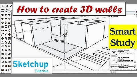 How to create 3D walls in sketchup | Sketchup tutorial | sketchup tutorial for beginners | Sketchup