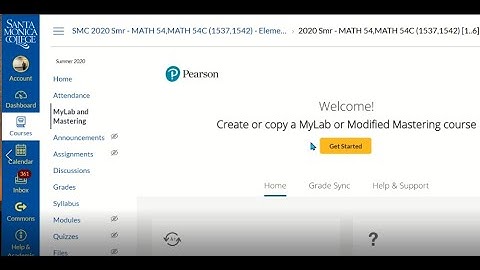 Set up MyMathLab course for Summer 2020 through Canvas