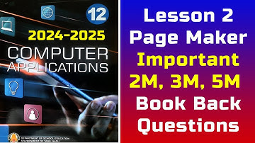 12th Computer Applications 2023-2024 Chapter 2  important Questions and Answers