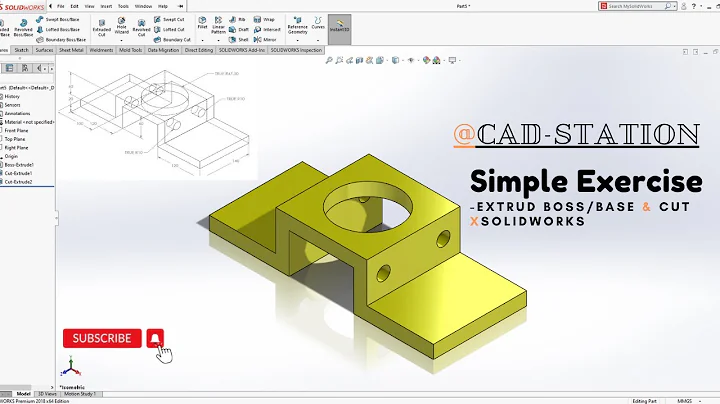 SolidWorks Extrude Boss/Base || Extrude Cut