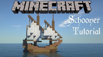 Minecraft Tutorial: How to Make a Boat/Ship (Schooner)