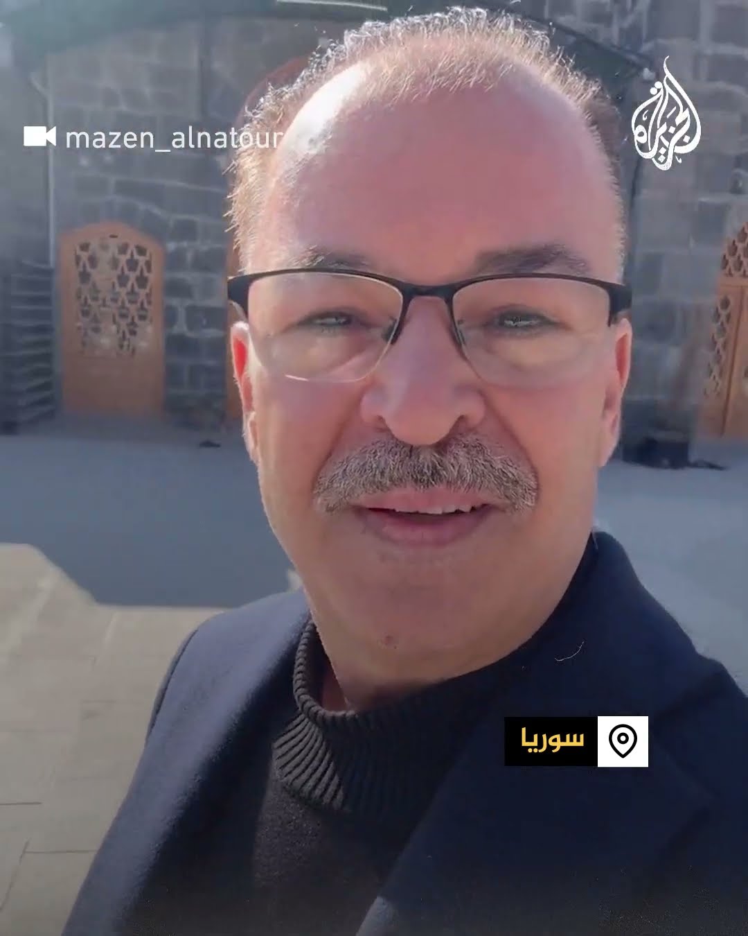 رسالة فنان سوري مناهض للأسد من المسجد العمري بدرعا