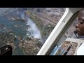 Flying over Victoria Falls in a Helicopter