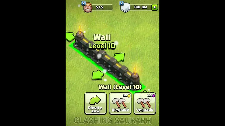 Walls Upgarding Level 1 to Max Level|Wall Upgrading|Clash of Clans|#shorts #cocshorts #clashofclans