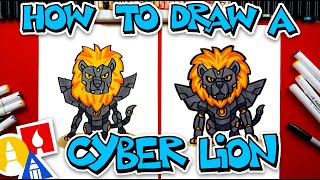 how to draw a cyber lion